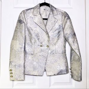 CAbi Chalet Ivory Silver Blazer Jacket
